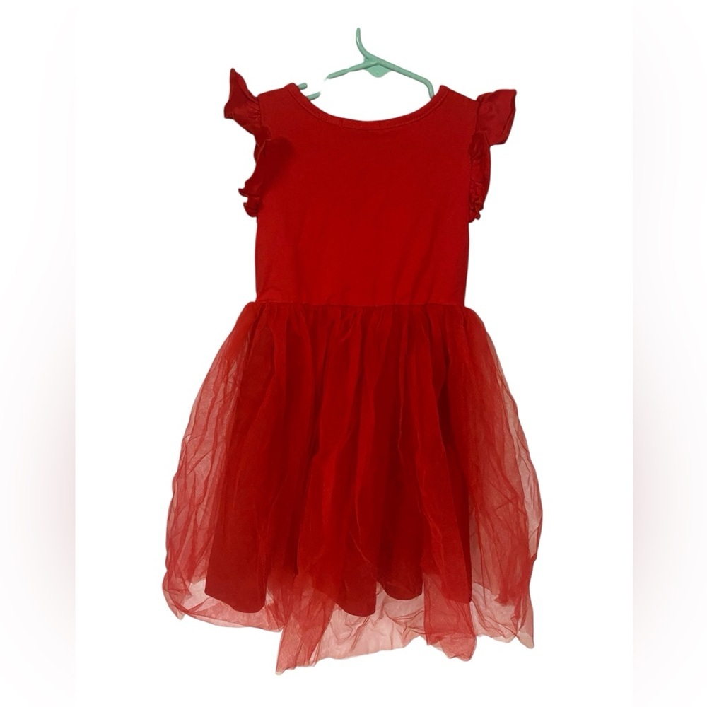 Red Ruffled Tulle Dress - Picture 2 of 3